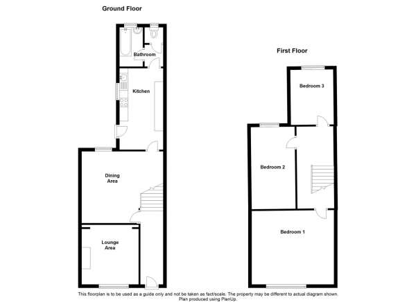 Floor Plan for 3 Bedroom Terraced House for Sale in Market Street, Town Centre, Rugby, CV21, 3HG - Guide Price &pound150,000