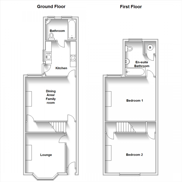 Floor Plan Image for 2 Bedroom Terraced House for Sale in Addison Road, Rugby