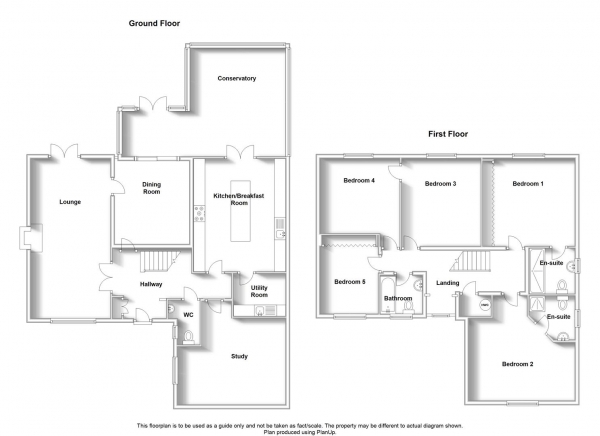 Floor Plan Image for 5 Bedroom Detached House for Sale in Alicia Close, Cawston, Rugby