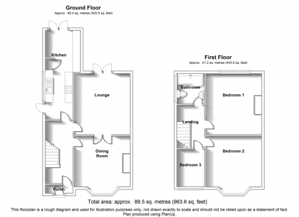 Floor Plan Image for 3 Bedroom Semi-Detached House for Sale in Lower Hillmorton Road, Rugby