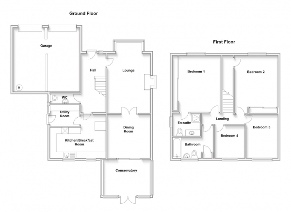 Floor Plan Image for 4 Bedroom Detached House for Sale in Mulberry Road, Bilton, Rugby