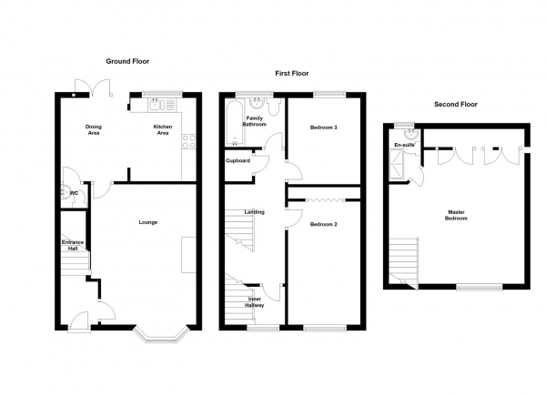 Floor Plan for 3 Bedroom Semi-Detached House for Sale in Longstork Road, Rugby, CV23, 0GD - Guide Price &pound210,000