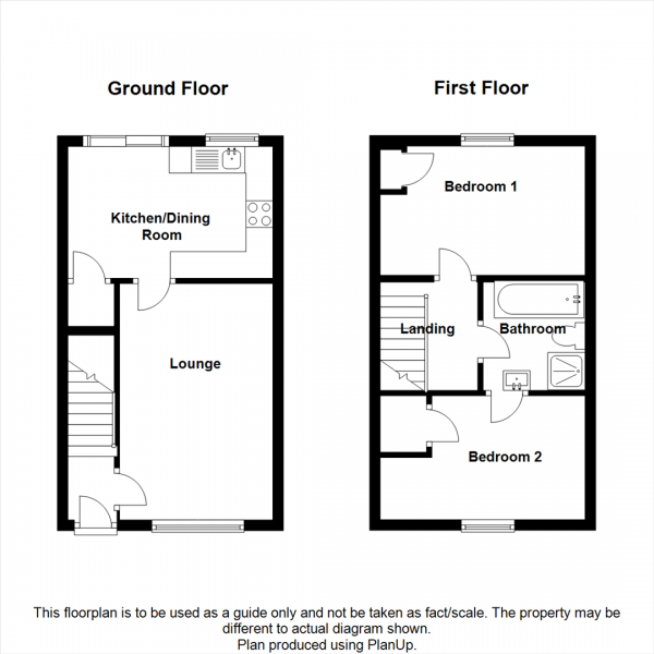 Floor Plan Image for 2 Bedroom End of Terrace House for Sale in Thomson Close, Rugby