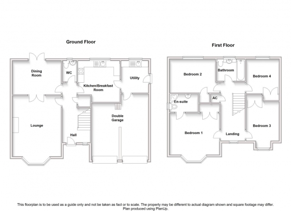 Floor Plan Image for 4 Bedroom Detached House for Sale in Fern Close, Rugby