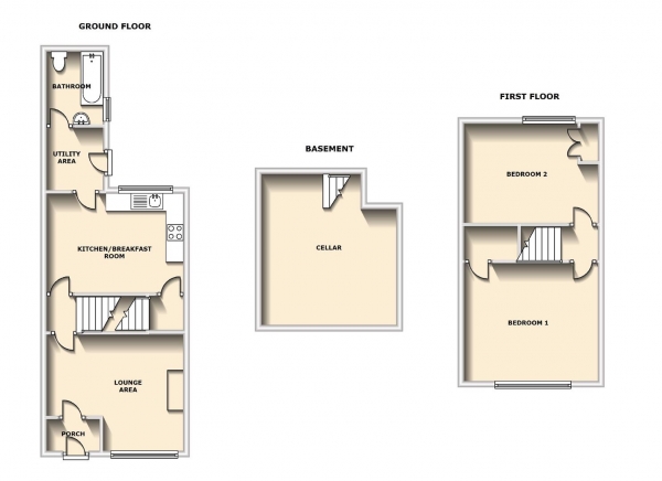 Floor Plan Image for 2 Bedroom Terraced House for Sale in Paradise Street, Town Centre, Rugby