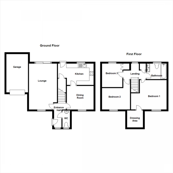 Floor Plan Image for 3 Bedroom Detached House for Sale in Cherwell Way, Long Lawford, Rugby