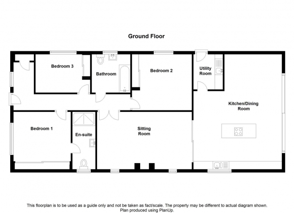 Floor Plan for 3 Bedroom Detached Bungalow for Sale in Crick Road, Rugby, CV21, 4DX - Guide Price &pound375,000