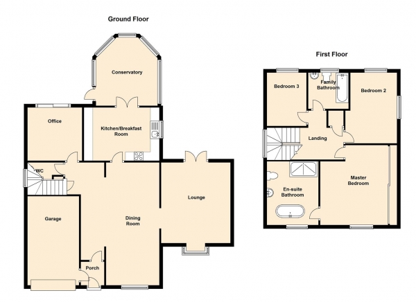 Floor Plan Image for 3 Bedroom Detached House for Sale in Manor Farm Close, Barby, Rugby