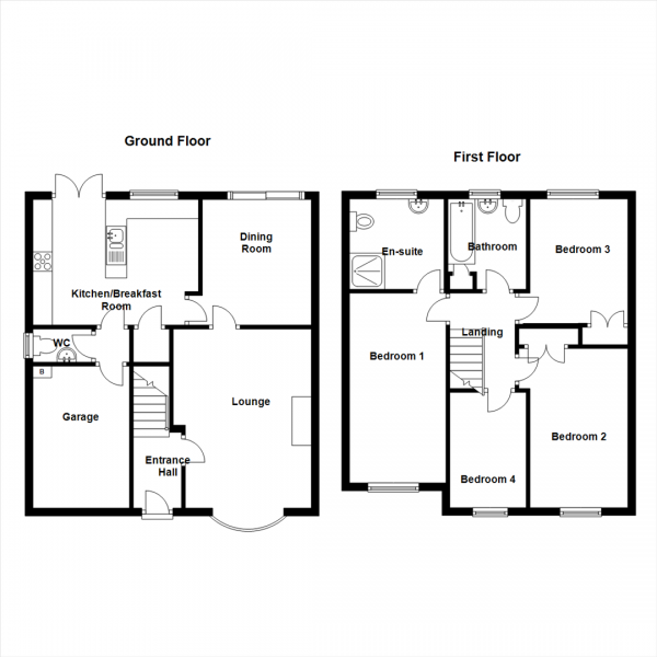 Floor Plan Image for 4 Bedroom Semi-Detached House for Sale in Moat Farm Drive, Rugby