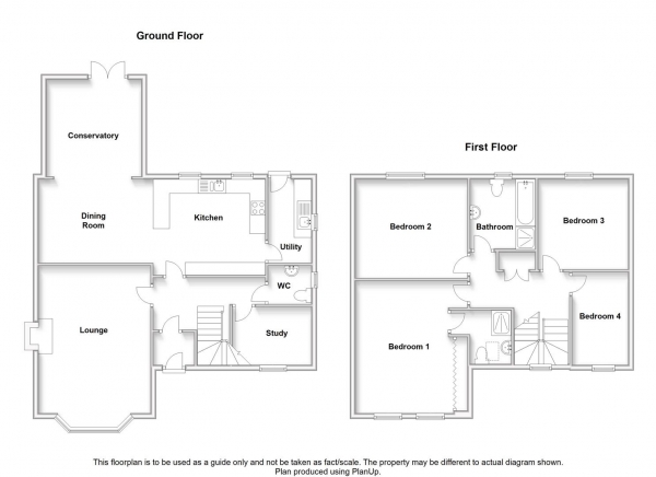 Floor Plan for 4 Bedroom Property for Sale in Durrell Drive, Cawston, Rugby, CV22, 7GW - Offers Over &pound415,000