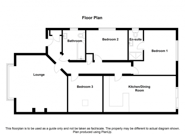 Floor Plan for 3 Bedroom Detached Bungalow for Sale in Crick Road, Hillmorton, Rugby, CV21, 4DX - Guide Price &pound350,000