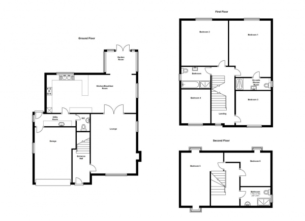 Floor Plan for 6 Bedroom Detached House for Sale in Heath Lane, Brinklow, Rugby, CV23, 0NR - Guide Price &pound485,000