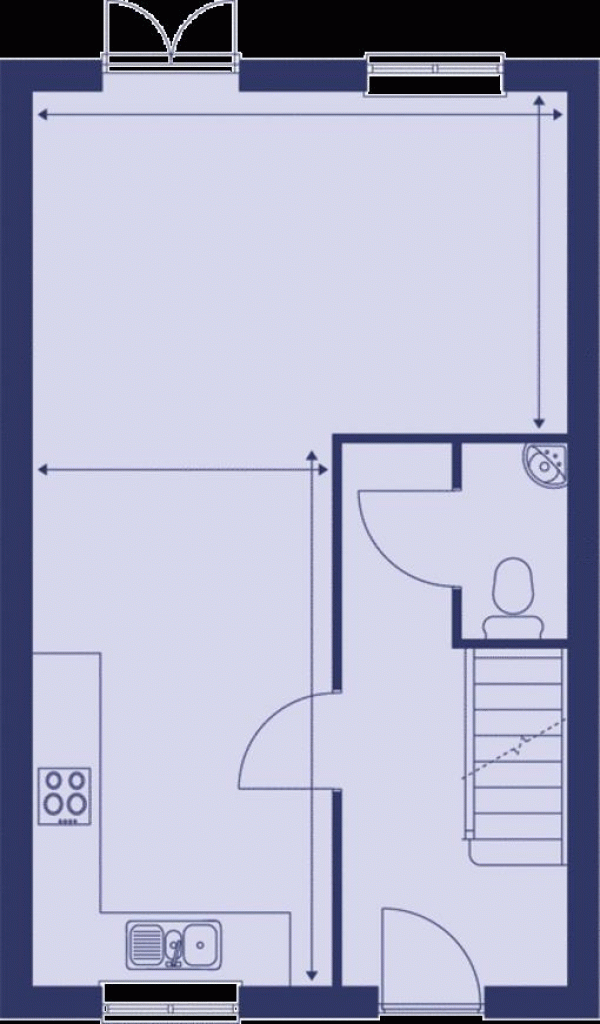 Floor Plan Image for 3 Bedroom End of Terrace House for Sale in Hidcote Close, Rugby