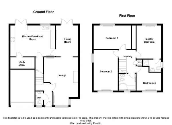 Floor Plan Image for 4 Bedroom Detached House for Sale in Braids Close, Rugby