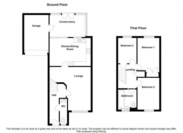 Floor Plan Image for 3 Bedroom Semi-Detached House for Sale in Ilmer Close, Rugby