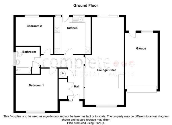 Floor Plan Image for 2 Bedroom Detached Bungalow for Sale in Orson Leys, Rugby