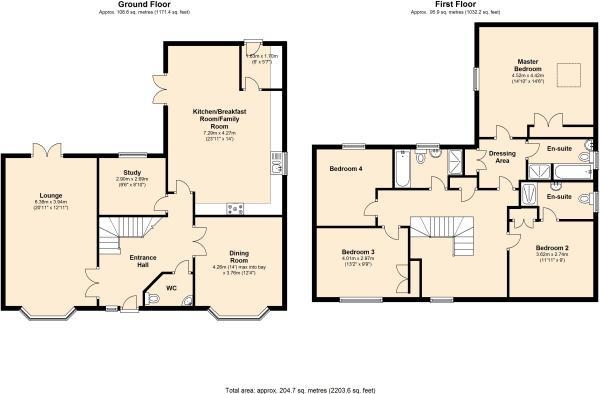 Floor Plan Image for 4 Bedroom Detached House for Sale in Long Hassocks, Rugby