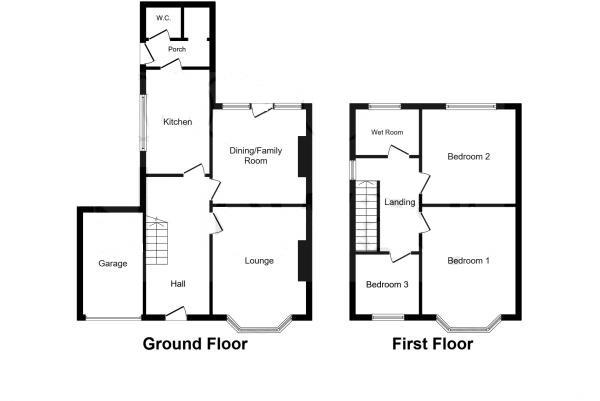 Floor Plan Image for 3 Bedroom Semi-Detached House for Sale in Hillary Road, Rugby