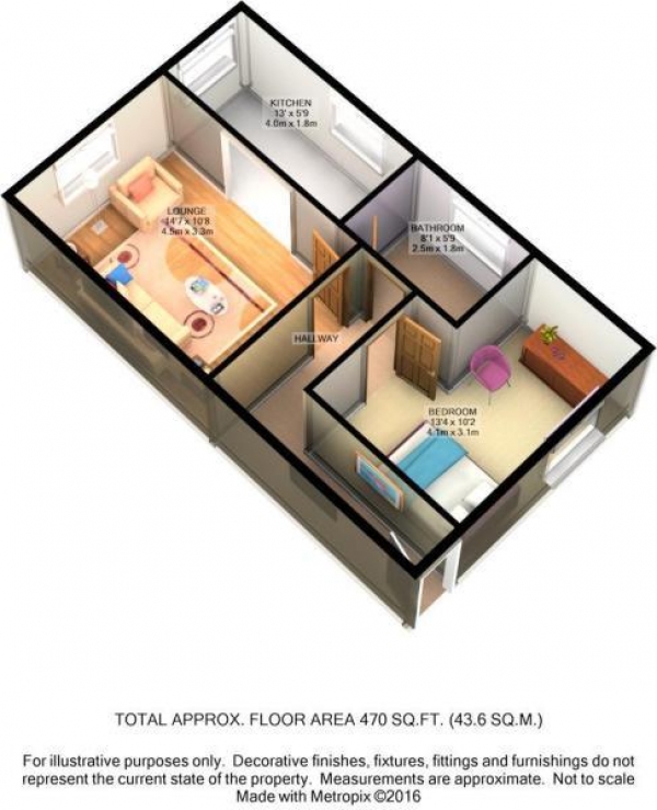 Floor Plan Image for 1 Bedroom Maisonette for Sale in Grendon Drive, Rugby