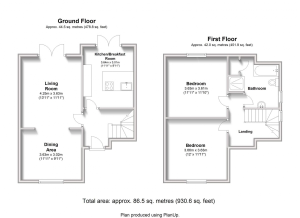 Floor Plan Image for 2 Bedroom Detached House for Sale in Newbold Road, Rugby