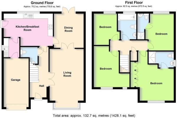 Floor Plan Image for 4 Bedroom Property for Sale in Noble Drive, Cawston, Rugby