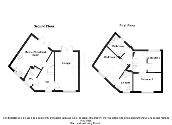 Floor Plan Image for 3 Bedroom Terraced House for Sale in Dunster Close, Rugby