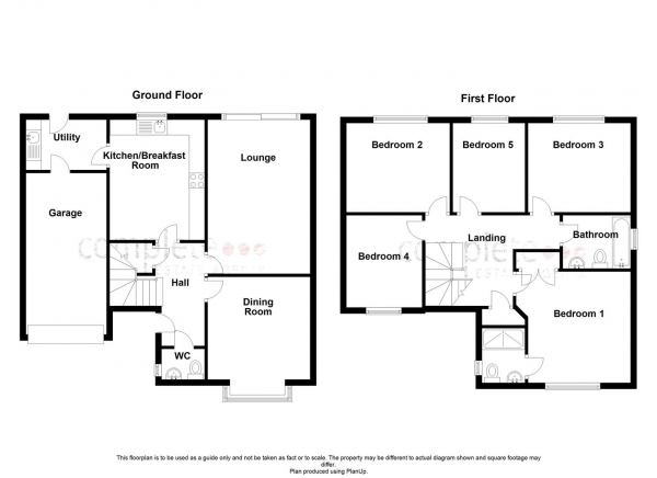 Floor Plan Image for 5 Bedroom Property for Sale in Rowe Close, Rugby