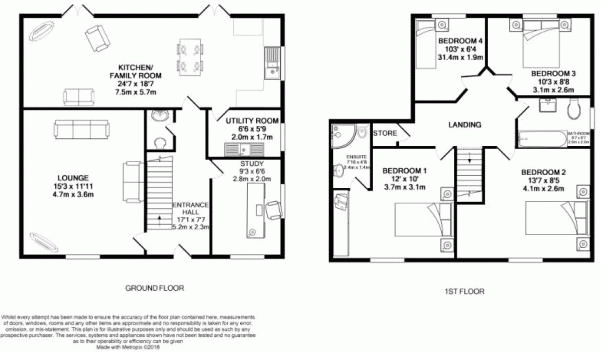 Floor Plan Image for 4 Bedroom Detached House for Sale in Hawthorn Close, Rugby