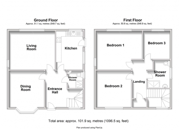 Floor Plan Image for 3 Bedroom Detached House for Sale in Eastfields, Dunchurch Road, Rugby