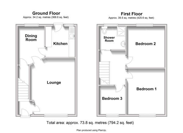 Floor Plan Image for 3 Bedroom Property for Sale in Sodens Avenue, Ryton On Dunsmore, Coventry