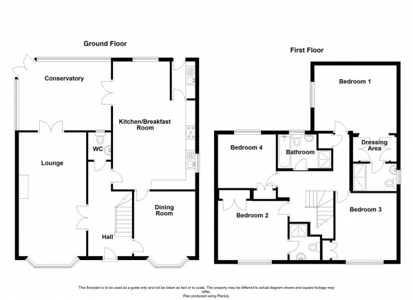 Floor Plan for 4 Bedroom Detached House for Sale in Nightingale Gardens, Rugby, CV23, 0WT - Offers in Excess of &pound380,000