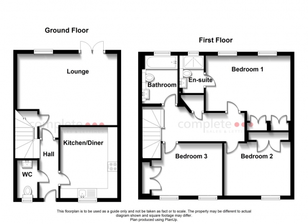 Floor Plan for 3 Bedroom Mews for Sale in Fynes Way, Rugby, CV23, 0FT - Guide Price &pound300,000