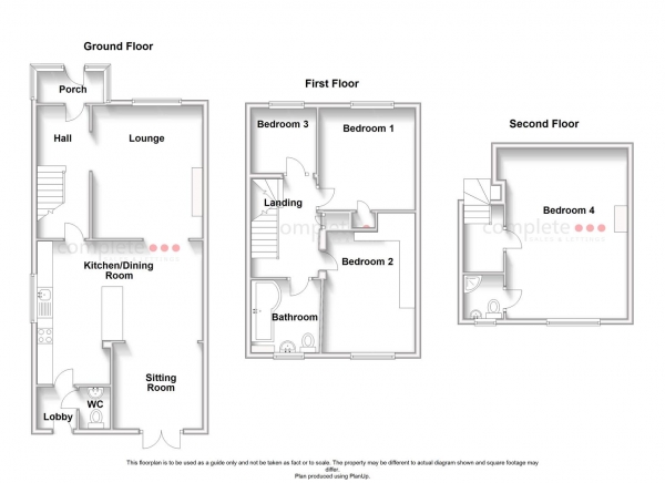 Floor Plan Image for 4 Bedroom Semi-Detached House for Sale in Gilbert Avenue, Rugby