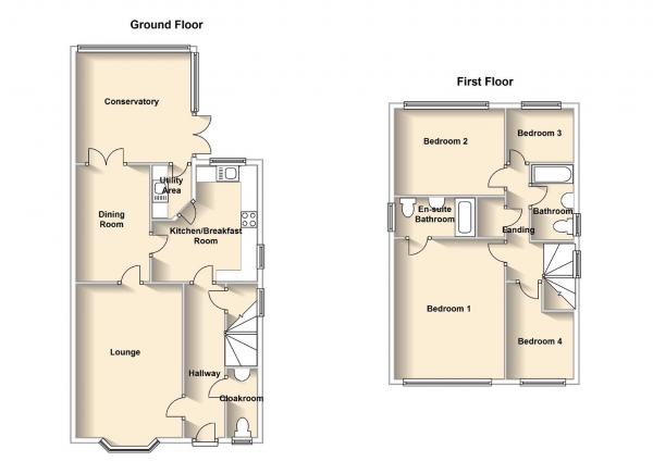 Floor Plan Image for 4 Bedroom Detached House for Sale in Mellish Road, Bilton, Rugby