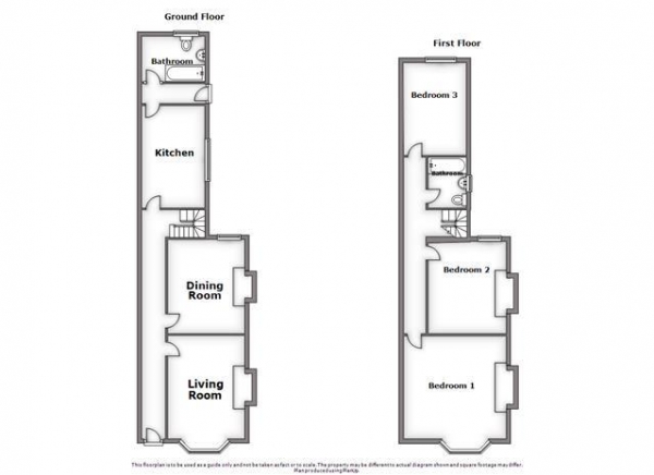 Floor Plan Image for 3 Bedroom Terraced House for Sale in Bath Street, Rugby