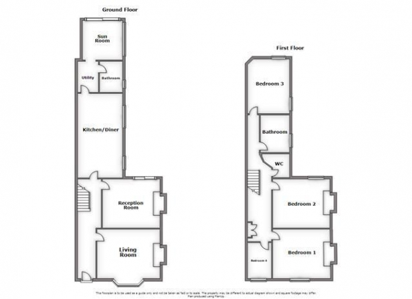 Floor Plan for 4 Bedroom Terraced House for Sale in Grosvenor Road, Rugby, CV21, 3LF - Offers Over &pound235,000