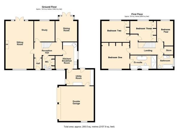 Floor Plan for 4 Bedroom Detached House for Sale in Fawsley Leys, Rugby, CV22, 5QZ - Offers Over &pound465,000