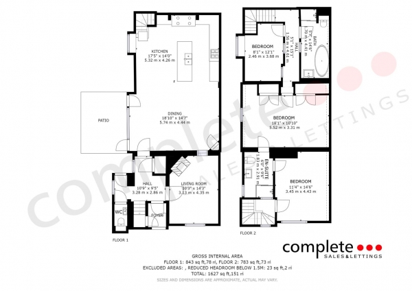 Floor Plan for 3 Bedroom Barn Conversion for Sale in Lilbourne Road, Clifton Upon Dunsmore, Rugby, CV23, 0BE - Guide Price &pound449,950
