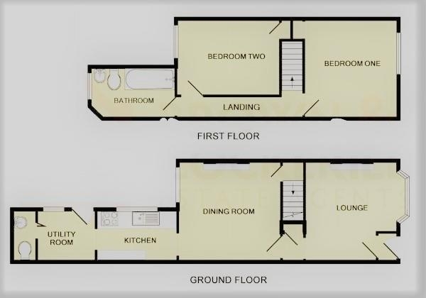 Floor Plan for 2 Bedroom Property for Sale in Market Street, Rugby, CV21, 3HG - Offers Over &pound149,950