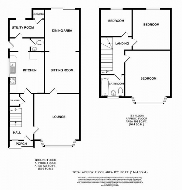 Floor Plan Image for 3 Bedroom Property for Sale in Loverock Crescent, Rugby