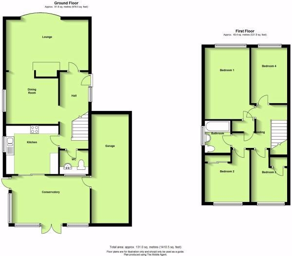 Floor Plan Image for 4 Bedroom Detached House for Sale in Montague Road, Rugby