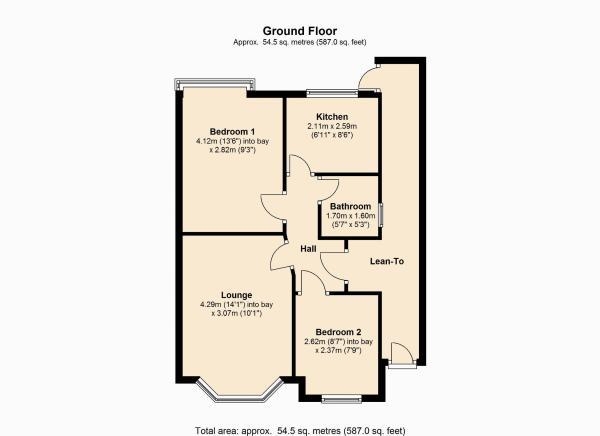 Floor Plan Image for 2 Bedroom Bungalow for Sale in Stanton Avenue, Northampton