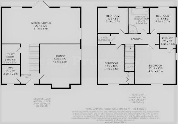 Floor Plan Image for 4 Bedroom Detached House for Sale in Curtis Close, Rugby