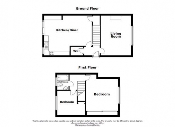 Floor Plan for 2 Bedroom Semi-Detached House for Sale in Naseby Road, Rugby, CV22, 5NH - Offers Over &pound165,000