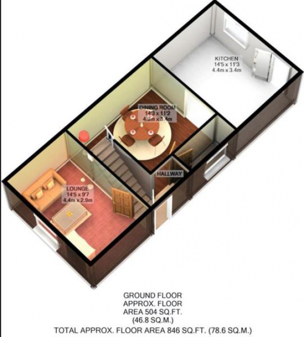 Floor Plan Image for 2 Bedroom Semi-Detached House for Sale in Pytchley Road, Rugby