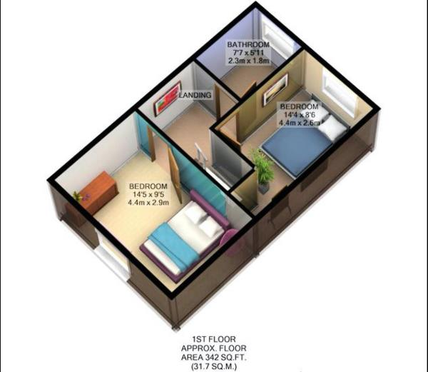 Floor Plan for 2 Bedroom Semi-Detached House for Sale in Pytchley Road, Rugby, CV22, 5NE - Offers Over &pound184,950