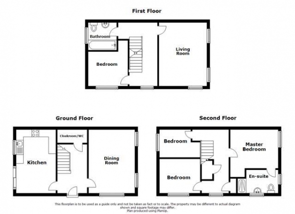 Floor Plan for 4 Bedroom Town House for Sale in Izod Road, Rugby, CV21, 2JY - Guide Price &pound219,950