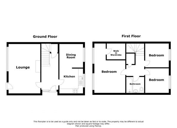 Floor Plan for 3 Bedroom Semi-Detached House for Sale in Blackwood Avenue, Rugby, CV22, 7EP - Offers Over &pound195,000