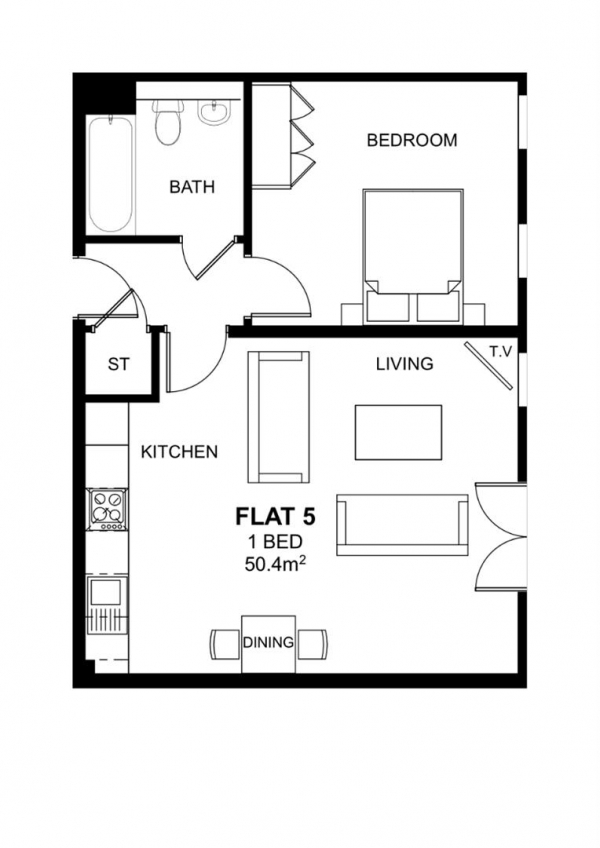 Floor Plan Image for 1 Bedroom Apartment for Sale in Woodside Park, Rugby