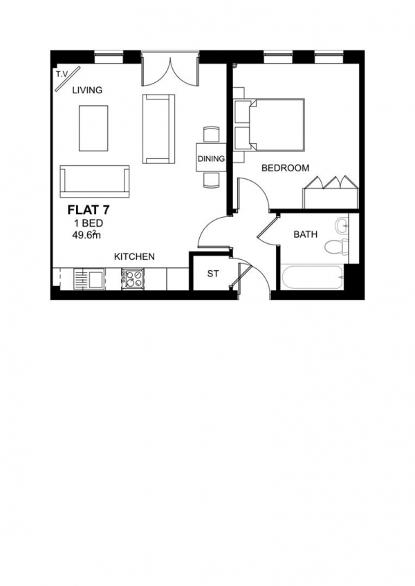 Floor Plan Image for 1 Bedroom Apartment for Sale in Woodside Park, Rugby